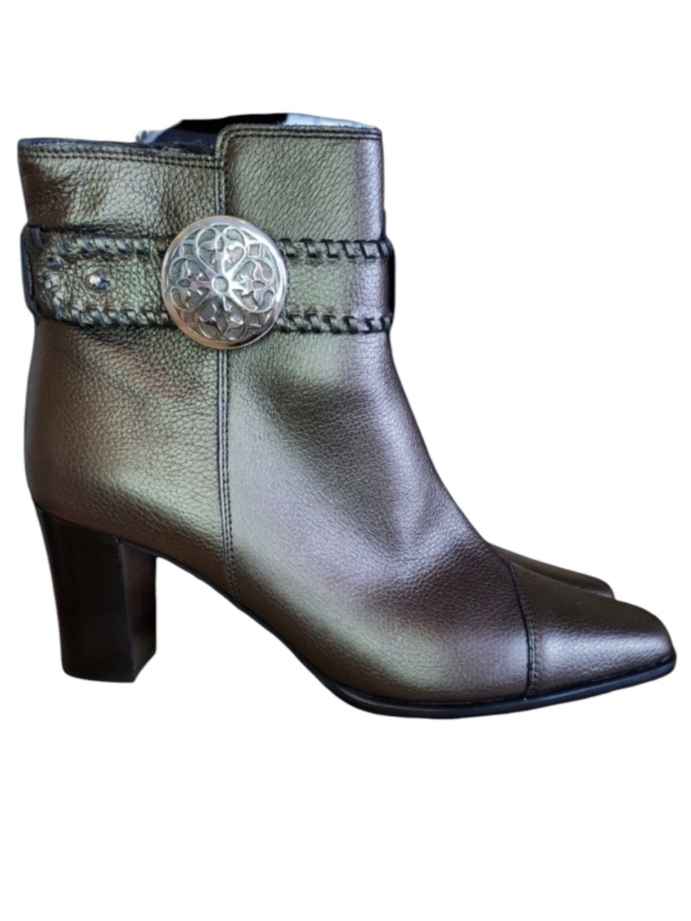 BRIGHTON Rylee Buff & Luxe Wesley Western Calf Boots Size 10 - Picture 2 of 11